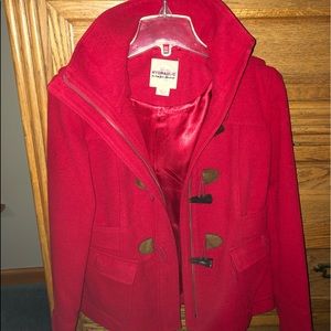 Women’s red Pea coat size small
